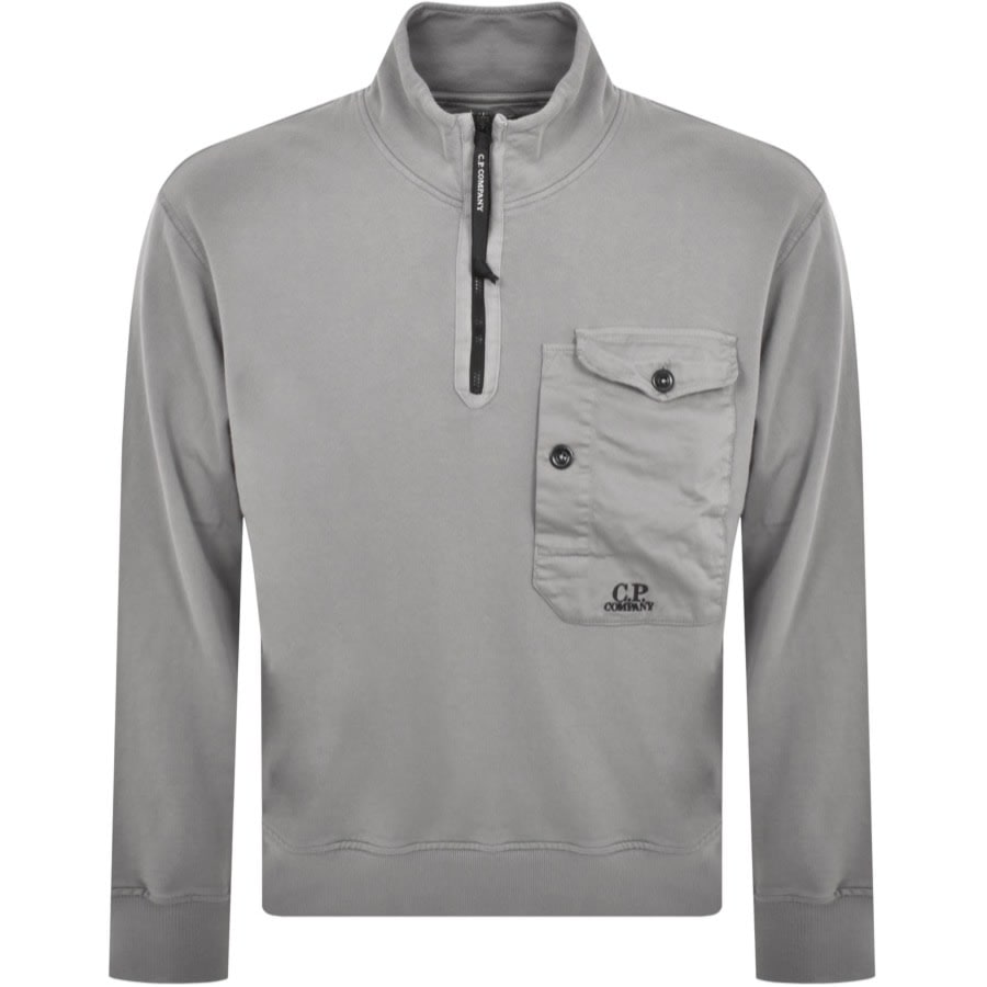 Cp company grey half zip 2025